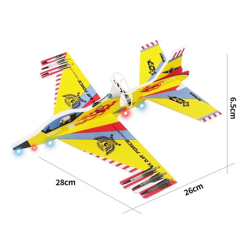 Foam Glider Flying Toy for Children Hand Throwing Plane Model Kits Glowing Led Toy for Kids Boys Outdoor Gift